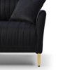 NicBex Velvet Accent Chair,Upholstered Living Room Chairs with Tufted Backrest and Metal Legs,Mid-Century Armchair,Accent Chairs for Bedroom,Black - 4 of 4