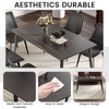 Okak Dining Table 55.12"/62.99"  Modern Artificial Stone Dining Table with Black Metal Leg for 6 People for Kitchen, Dining Room, Office - 2 of 4