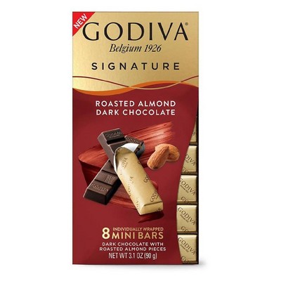 Godiva Signature Mini Bars, Dark Chocolate with Almonds 3.1 OZ