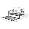 GDFStudio Odelia Metal Twin Size Daybed with Trundle Bed - 3 of 4