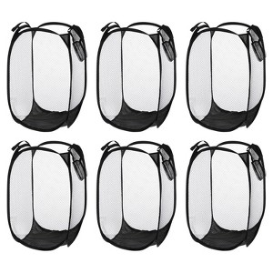 Unique Bargains Breathable Foldable Collapsible Laundry Baskets with Carry Handles - 1 of 4