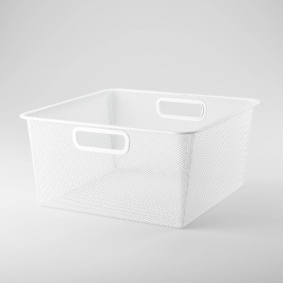 13"X13"X6.25" Short Metal Sweater Bin White - Made By Design™