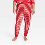 Women's Striped Matching Family Thermal Pajama Pants - Wondershop™ Red