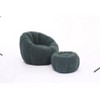 Lyngins Teddy Fabric Bean Bag Chairs for Kids and Adults,Comfy Lazy Chairs with Memory Foam and Footstool for Living Room - 3 of 4