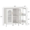 Coolmee Sideboard Buffet Cabinet, Modern Glass Arch Storage Cabinet with Adjustable Shelves, 39.4 inch Multi-Functional Organize Furniture - 2 of 4
