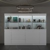 FUFU&GAGA Modular Kitchen Pantry Cabinet Dining Room Sideboard with Lighting and Glass Doors - 4 of 4