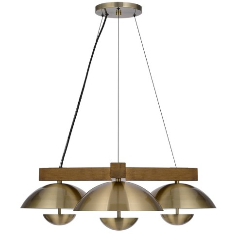 Brass and deals wood chandelier