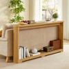 LIVAREEmlen 70.1"Corrugated Texture Storage Table for Entranceways,Narrow Wooden Console Sofa Table,Can Be Placed Behind The Sofa,Natura - 2 of 4