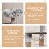 All-in-One Cat Furniture with Flush Nest，Cat Tree with Litter Box Enclosure，Space Capsule and Sisal Rope for Living Room, Grey - 2 of 4
