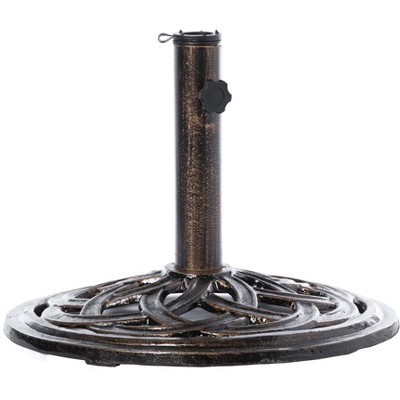 20 lb. Bronze Cast Iron Round Patio Umbrella Base Holder