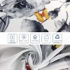 LunaLulinlk Floral Fabric Shower Curtain, Flower and Butterfly Design - 4 of 4
