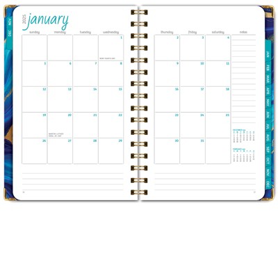 Global Printed Products Hardcover CY 2025 Fashion Planner - 5.5"x8" (Dark Blue Marble)