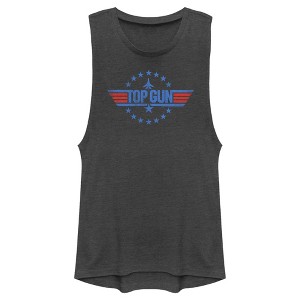 Juniors Womens Top Gun Circle of Stars Logo Festival Muscle Tee - 1 of 4
