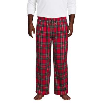 Mens FLANNEL Pajama Pants RED BLACK GRAY PLAID Two Pockets LOUNGE Sleep 2XL  A6