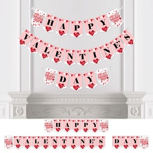 Big Dot of Happiness Happy Valentine's Day - Valentine Hearts Party Bunting Banner - Party Decorations - Happy Valentine's Day - 1 of 4