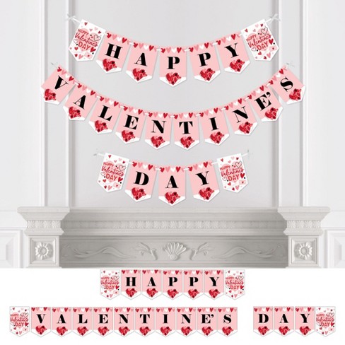 Big Dot of Happiness Happy Valentine's Day - Valentine Hearts Party Bunting Banner - Party Decorations - Happy Valentine's Day - image 1 of 4