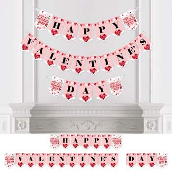 Big Dot of Happiness Happy Valentine's Day - Valentine Hearts Party Bunting Banner - Party Decorations - Happy Valentine's Day
