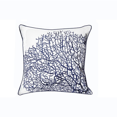 Navy and 2024 coral outdoor pillows