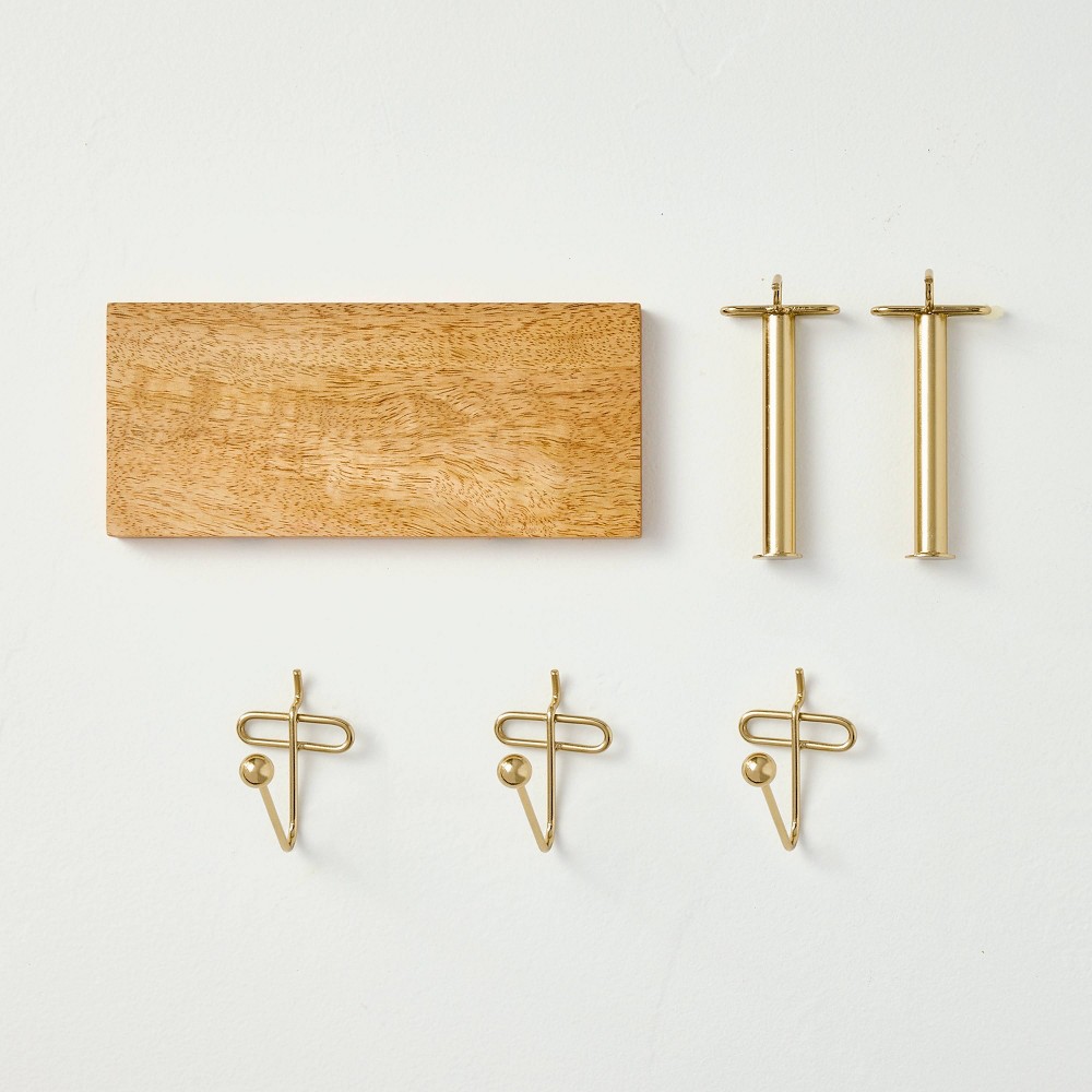 Peg Board Shelf and Hooks Accessories Kit Gold - Hearth & Hand™ with Magnolia