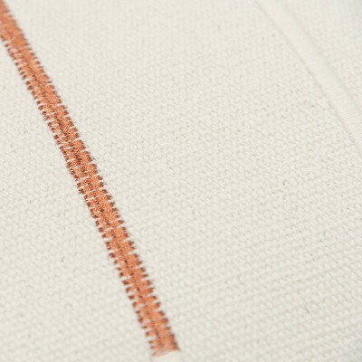 20"x20" Off-White Cotton Embroidered Geometric Throw Pillow Cover