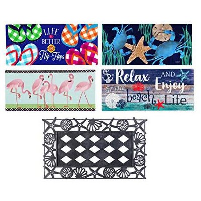 Evergreen Flag Sassafras Doormat Coastal and Tropical Floormat Set of 5