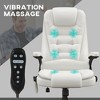 PAGED Adjustable Height Office Chair, Modern PU Leather Massage Chair with Heating Function, Ergonomic Executive Chair for Office - 3 of 4