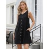 INSPIRE CHIC Women's Sleeveless Button Down Summer Casual Round Neck Shift Mini Dresses - 4 of 4