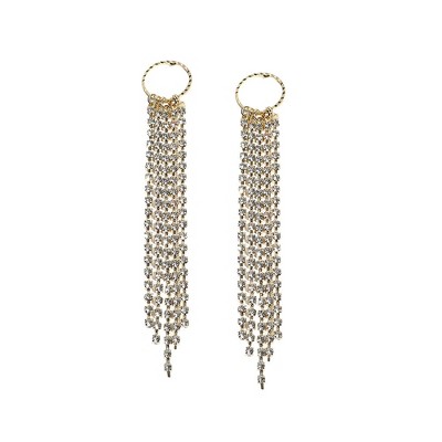 SOHI Women's Crystal Silver Party Drop Earrings