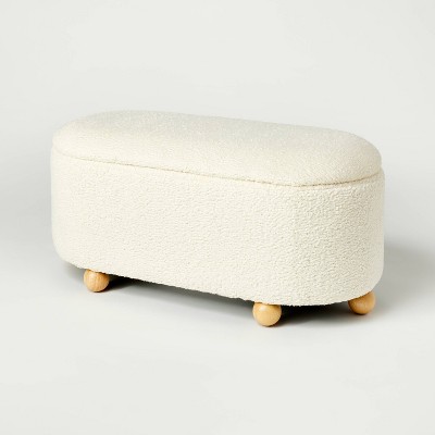 Havenstone Pill Shaped Storage Bench Cream Boucle - Threshold™ designed  with Studio McGee