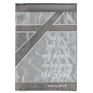 Dicksons As For Me And My House Grey 18 x 13 Inch Polyester Outdoor Garden Flag - 1 of 2
