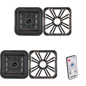Kicker (2) 46L7T122 L7T L7-Thin 12-Inch (30cm) Subwoofer, Dual Voice Coil, 2-Ohm, 600 Watt w/ Charcoal LED Grill & Remote Bundle - 1 of 4
