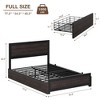Full Bed Frame with Headboard, Platform Bed Frame with 4 Storage Drawers and Charge Station, Solid Metal Slats Support - 2 of 4