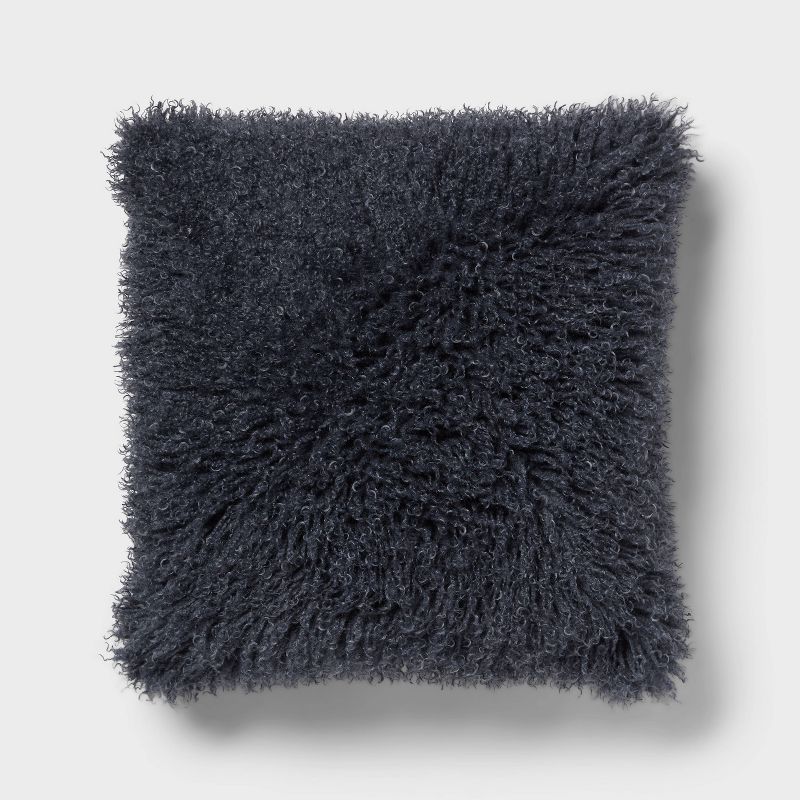Euro Faux Mongolian Fur Decorative Throw Pillow - Threshold™, 1 of 6