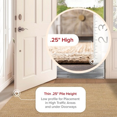 Beige 6' x 9' Handmade Cotton Flat Woven Area Rug