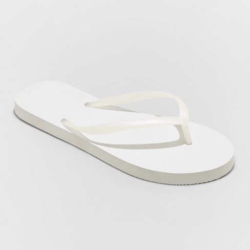 ladies white flip flops