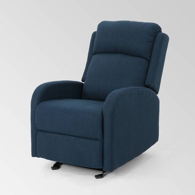 Navy blue shop glider recliner