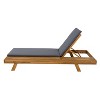 NicBex Acacia Wood Patio Chaise Lounge Set with 4" Thick Water-Resistant Cushions, Space Saving Design for Beach, Pool, Garden, Dark Gray,Teak - 3 of 4