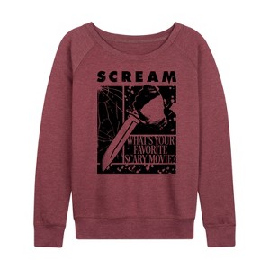 Women's - Scream - Knife Lightweight French Terry Wide Neck Long Sleeve Shirt - 1 of 4