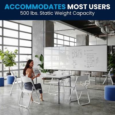 Hercules Heavy Duty White Plastic Folding Chair 2-Pack