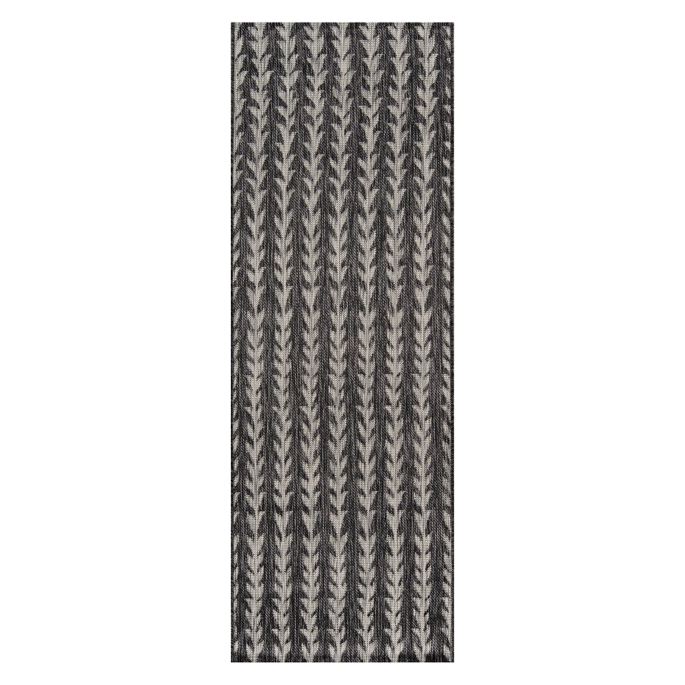  Stripe Loomed Runner Charcoal