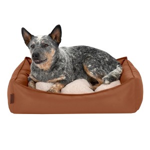 FurHaven Leather Look Cozy Couch Pet Bed for Dogs and Cats - 1 of 4