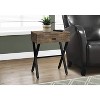 Monarch Specialties Accent Table Side End Nightstand Lamp Storage Drawer Living Room Bedroom Metal Laminate Brown Black Contemporary Modern - 4 of 4