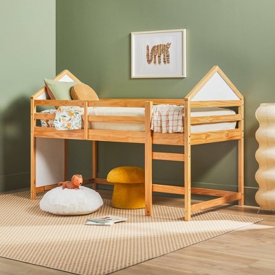 Saracina Home Skyler Contemporary Wood Low Loft Kids' Bunk Bed Natural Pine