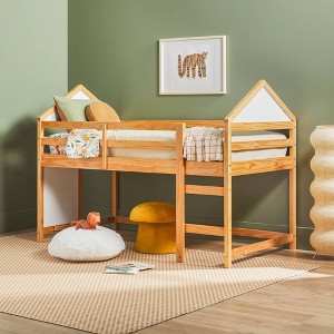 Saracina Home Skyler Contemporary Wood Low Loft Bunk Bed Natural Pine - 1 of 1