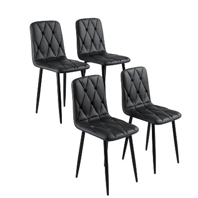 NicBex  Set of 4 Modern Dining Chairs with Cushion Seat and Sturdy Metal Legs,PU Dinner Chairs for Kitchen,Living Room