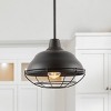 10.38" 1-Light Levi Industrial Farmhouse Iron Linear LED Pendant Oil Rubbed Bronze - JONATHAN Y: ETL Listed, Adjustable Height - 2 of 4