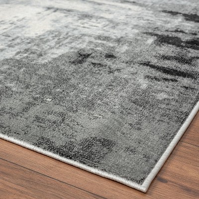 Anthracite Abstract 8' x 10' Synthetic Area Rug