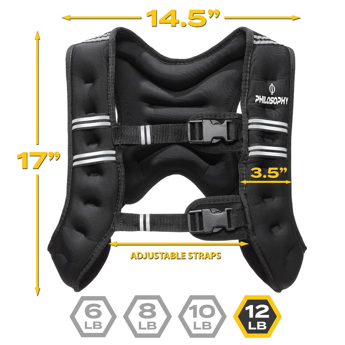Philosophy Gym Weighted Workout Vest, Strength Training Fitness Body Weight Vest - thumbnail 8