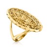 Ross-Simons Italian 18kt Yellow Gold Floral Openwork Oval Ring - 3 of 4