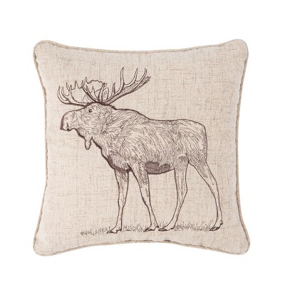 C&F Home 18" x 18" Forest Moose Embroidered Throw Pillow